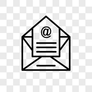 电子邮件矢量图标隔离在透明的背景, 电子邮件徽标