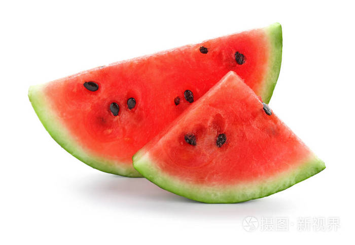 白色背景的美味切西瓜