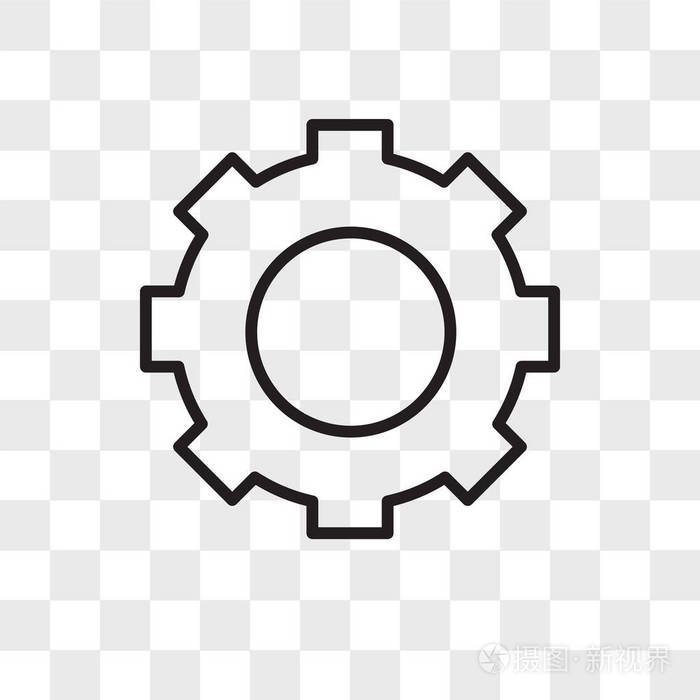 齿轮矢量图标隔离在透明背景, 齿轮标志 d