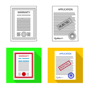 表单和文档符号的孤立对象。股票的窗体和标记矢量图标集