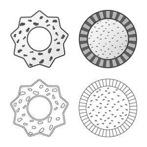 饼干和烘烤图标的矢量插图。饼干和巧克力股票矢量图集