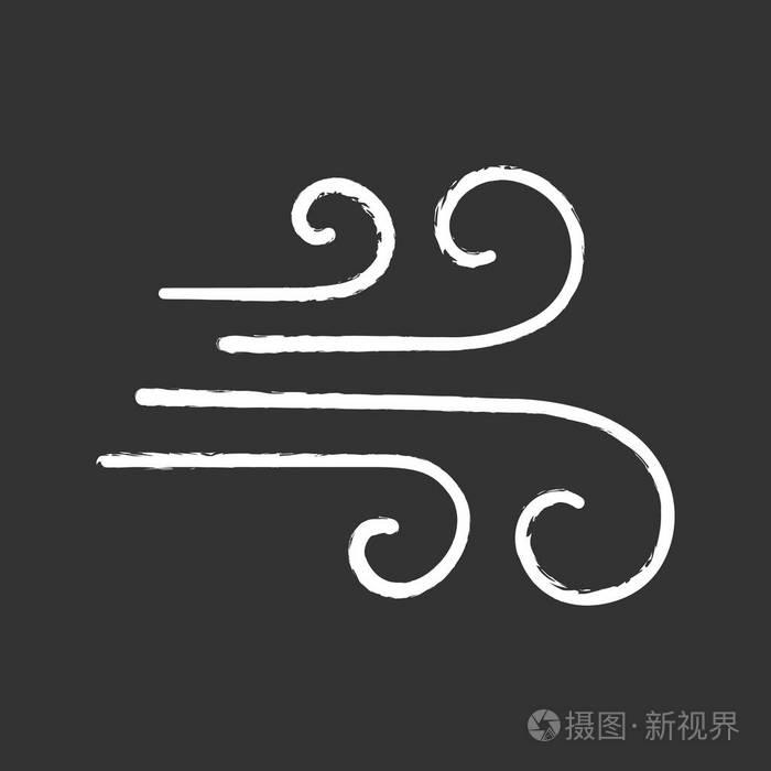 气流粉笔图标, 刮风天气