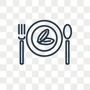 饮食矢量图标隔离在透明的背景, 饮食标志设计