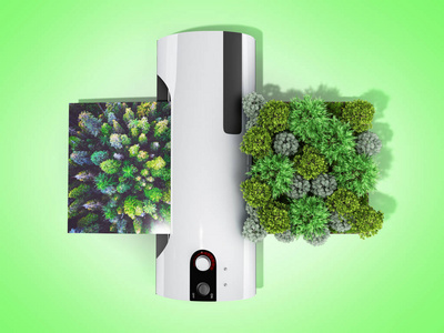 现代高分辨率宽格式打印概念真正的森林被转换成图像通过打印机3d 渲染绿色