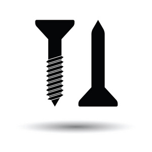 钉模具螺钉和钉子的图标.带有阴影设计的白色背景.矢量图照片