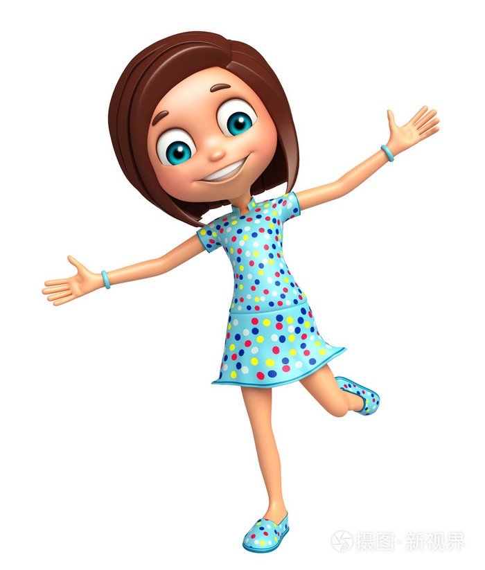 孩子们女孩有趣的姿势