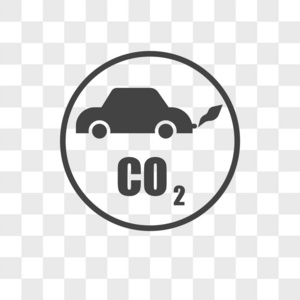 co2 排放矢量图标在透明背景下被隔离, co