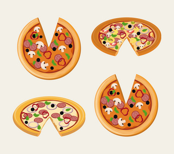 披萨饼和快餐食品设计