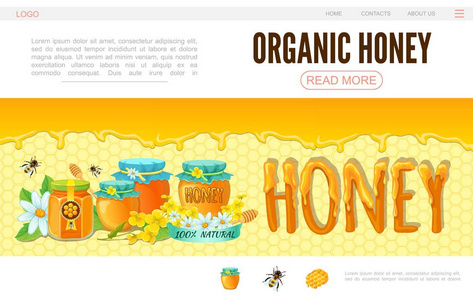卡通养蜂网页模板图片