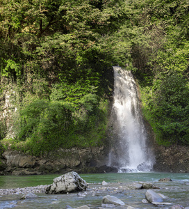 瀑布在森林在山河, 佐治亚, Martville 峡谷