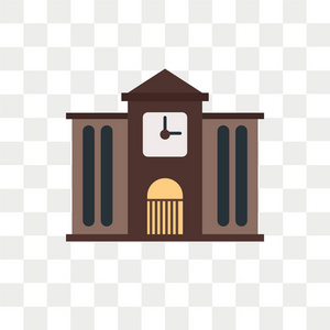 市政厅矢量图标在透明背景下被隔离, 小镇 h照片