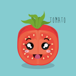 卡通番茄切蔬菜设计分离