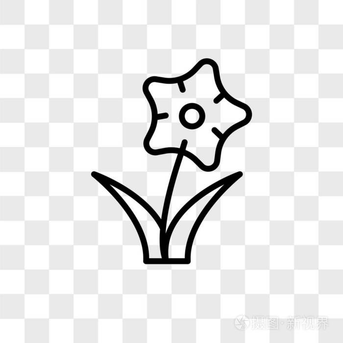 水仙花矢量图标在透明背景下分离, 水仙花标志设计