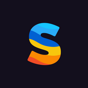 重叠彩虹颜色中的现代矢量徽标字母 s 字母设计矢量照片