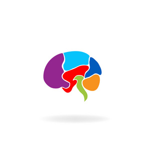 生动的色彩的大脑徽标