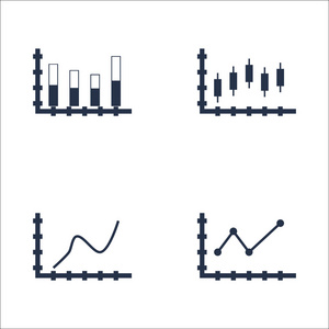 图形 图表和统计图标集。保费质量的符号集合。图标可以用于 Web 应用程序和用户界面设计。矢量图 Eps10