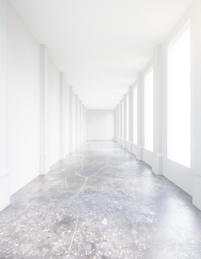 空荡荡的混凝土的走廊