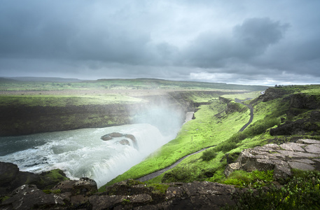 在冰岛 gullfoss 瀑布