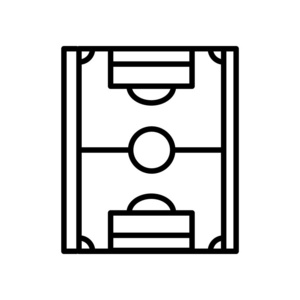 在白色背景下, 足球的足球场图标矢量被隔离