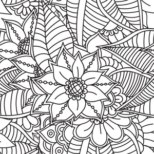 Zentangle 抽象花。嘟嘟花。矢量图