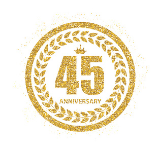 模板 Logo 45 年周年矢量图