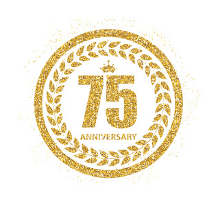 模板 Logo 75 年周年矢量图