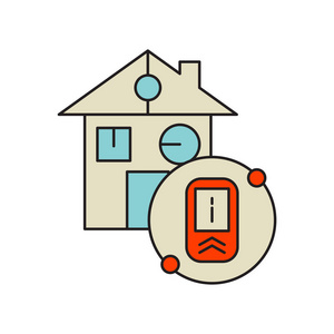 智能住宅图标矢量隔离在白色背景, 智能住宅透明标志, 技术符号