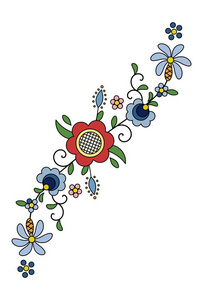 传统的, 现代的波兰 Kashubian 花卉民俗装饰载体, wzory kaszubskie, kaszubski 锆钨, 哈