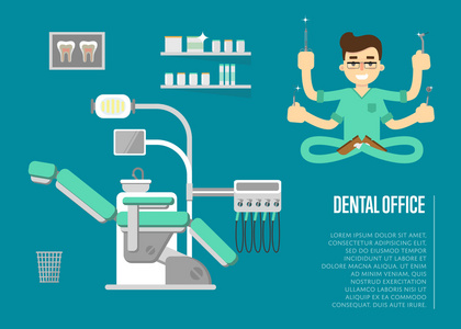 与男性牙医牙科诊所横幅