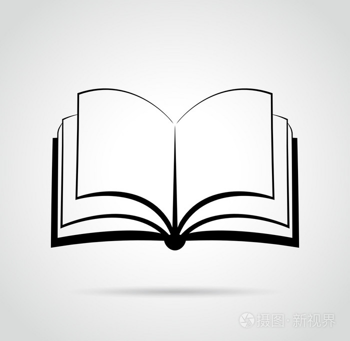打开书设计黑色绘图插画-正版商用图片0sxknt-摄图新视界