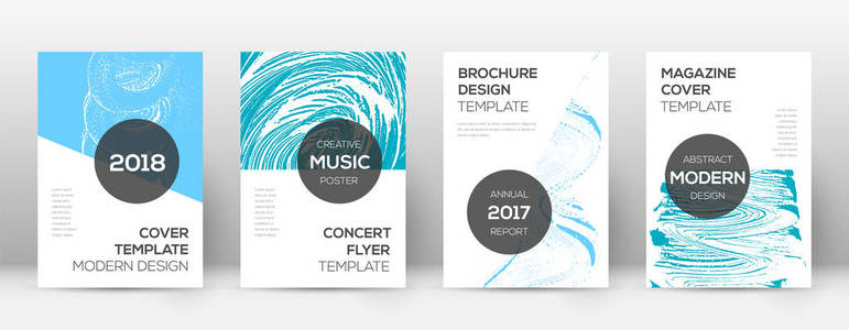 封面设计模板。现代小册子布局。酷时髦的抽象封面页面。粉红色和蓝色 g