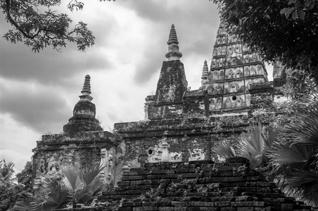 黑白摄影 在泰国的历史名胜和历史遗迹清迈的历史遗迹该省是曼谷第二大省份。
