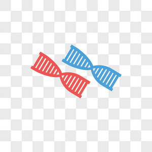 dna 矢量图标在透明背景下被隔离, dna 标识 des