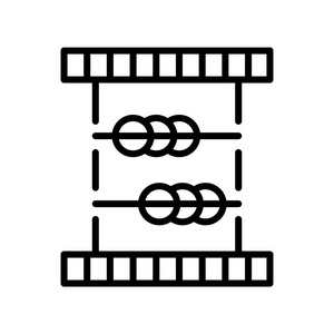 算盘图标向量被孤立在白色背景上, 算盘符号, l