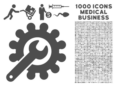 带有1000个医疗业务符号的自定义图标