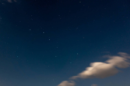 夜空中的大熊星座与云