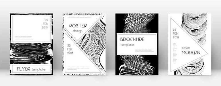 封面设计模板。时尚的小册子布局。创意时尚的抽象封面页面。黑色和