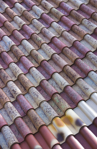 金属瓦屋顶有用的背景或模式