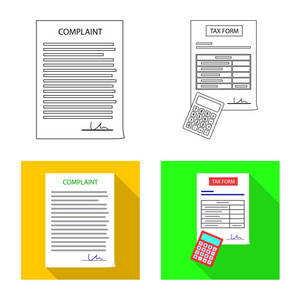 表单和文档符号的向量说明。形式和标记股票向量例证的集合