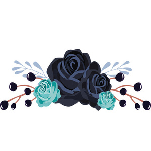 黑玫瑰的花点缀照片