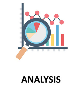 分析隔离的颜色矢量插图图标
