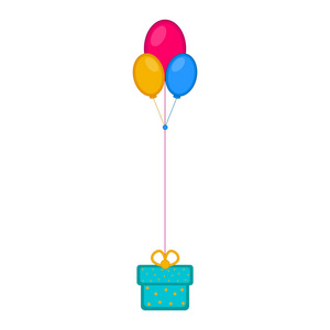 带气球图标的独立生日礼物