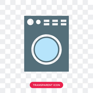 在透明背景下隔离的洗衣机矢量图标