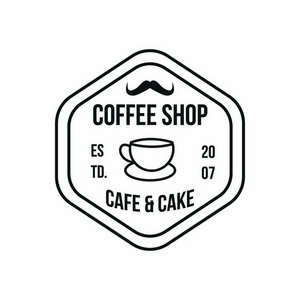咖啡标志复古矢量标志咖啡馆商店元素插画标志孤立复古