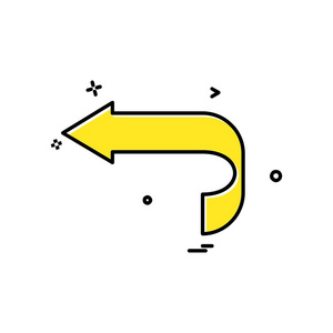 弯曲的左箭头向量图片