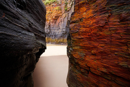 西班牙里瓦德奥加利西亚 catedrales Catedrais 海滩