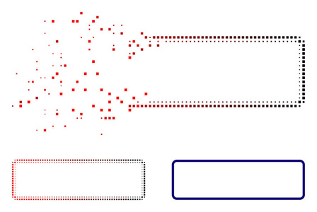 消散像素半色调圆角矩形框架图标