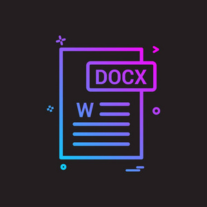 docx 文件格式图标矢量设计