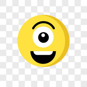 独眼巨人 emoji 表情矢量图标被隔离在透明背景上照片