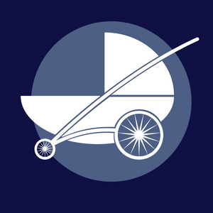婴儿车的轮廓。婴儿车图标